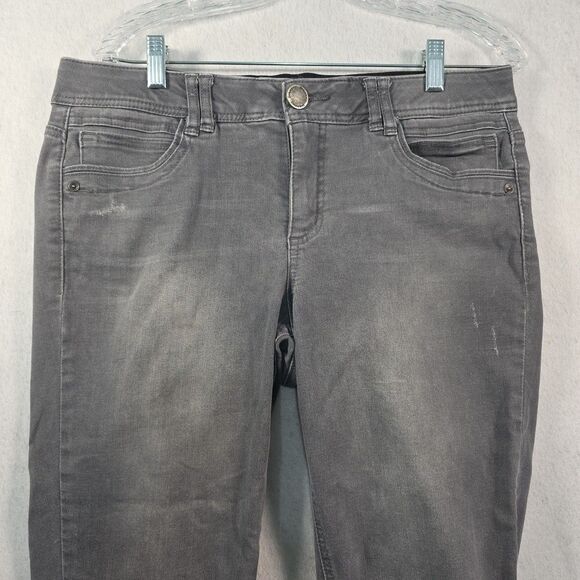 Democracy AB Solution Jeans Women's Size 10 Ankle Gray Tummy Control Distressed - Picture 3 of 10